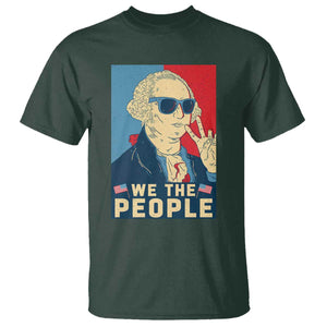 We the People Retro George Washington T Shirt Patriotic American Founding Fathers Peace Sign TS02 Dark Forest Green Print Your Wear