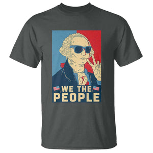 We the People Retro George Washington T Shirt Patriotic American Founding Fathers Peace Sign TS02 Dark Heather Print Your Wear