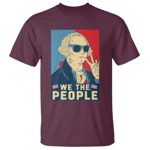 We the People Retro George Washington T Shirt Patriotic American Founding Fathers Peace Sign TS02 Maroon Print Your Wear