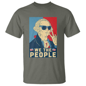 We the People Retro George Washington T Shirt Patriotic American Founding Fathers Peace Sign TS02 Military Green Print Your Wear
