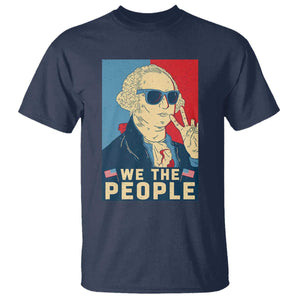 We the People Retro George Washington T Shirt Patriotic American Founding Fathers Peace Sign TS02 Navy Print Your Wear