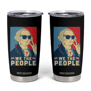 We the People Retro George Washington Tumbler Cup Patriotic American Founding Fathers Peace Sign TS02 Black Print Your Wear