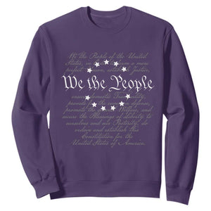 We the People Sweatshirt US Constitution Preamble 4th Of July Patriotic Stars TS02 Purple Print Your Wear