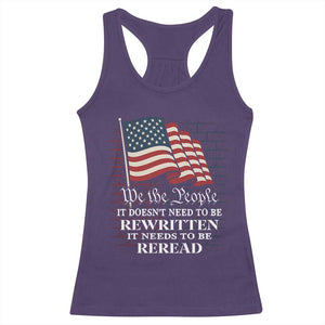 We the People US Flag Racerback Tank Top It Needs To Be Reread US Constitution TS02 Purple Print Your Wear