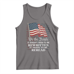 We the People US Flag Tank Top It Needs To Be Reread US Constitution TS02 Deep Heather Print Your Wear