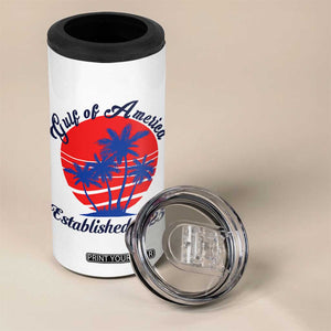 Welcome To America's Gulf 4 in 1 Can Cooler Tumbler Established 2025 Trump Mexico Vintage Summer Beach Vibes TS10 Print Your Wear
