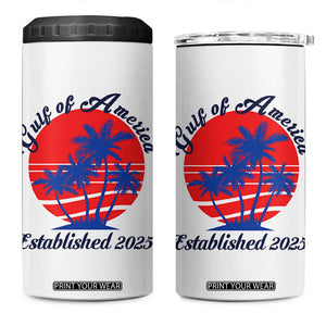 Welcome To America's Gulf 4 in 1 Can Cooler Tumbler Established 2025 Trump Mexico Vintage Summer Beach Vibes TS10 One Size: 16 oz White Print Your Wear
