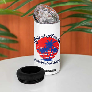 Welcome To America's Gulf 4 in 1 Can Cooler Tumbler Established 2025 Trump Mexico Vintage Summer Beach Vibes TS10 Print Your Wear