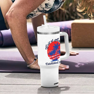 Welcome To America's Gulf Tumbler With Handle Established 2025 Trump Mexico Vintage Summer Beach Vibes TS10 Print Your Wear