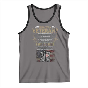 What Is A Veteran That Is Honor American Flag Tank Top Veteran's Day TS11 Deep Heather Black Print Your Wear