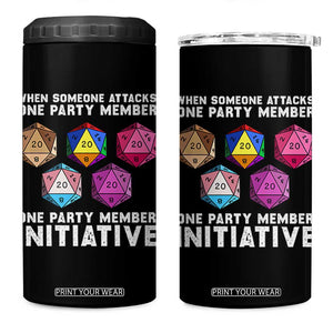 When Someone Attacks One Party Member D20 Dice LGBTQ Ally 4 in 1 Can Cooler Tumbler TS10 One Size: 16 oz Black Print Your Wear