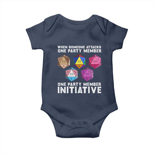 When Someone Attacks One Party Member D20 Dice LGBTQ Ally Baby Onesie TS10 Navy Print Your Wear