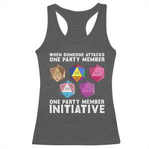 When Someone Attacks One Party Member D20 Dice LGBTQ Ally Racerback Tank Top TS10 Dark Heather Print Your Wear