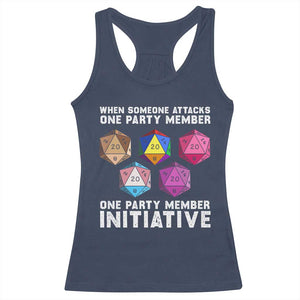 When Someone Attacks One Party Member D20 Dice LGBTQ Ally Racerback Tank Top TS10 Navy Print Your Wear