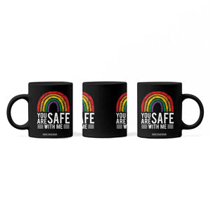 You Are Safe With Me Coffee Mug Retro Rainbow LGBTQ Ally Pride TS10 Print Your Wear