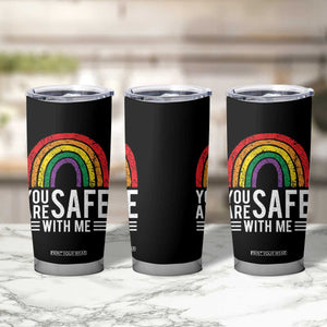 You Are Safe With Me Tumbler Cup Retro Rainbow LGBTQ Ally Pride TS10 Print Your Wear