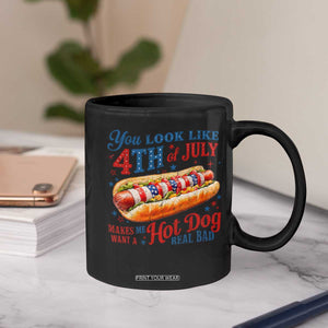 You Look Like 4th of July Hot Dog Coffee Mug Funny Patriotic Food Meme TS10 Print Your Wear