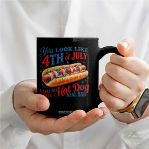 You Look Like 4th of July Hot Dog Coffee Mug Funny Patriotic Food Meme TS10 Print Your Wear