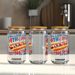 You Look Like 4th of July Hot Dog Glass Can Funny Patriotic Food Meme TS10 Print Your Wear
