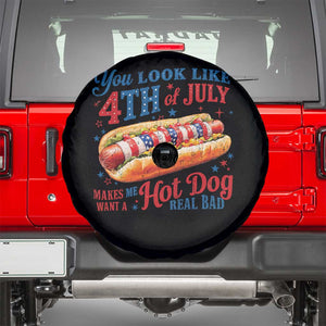 You Look Like 4th of July Hot Dog Spare Tire Cover Funny Patriotic Food Meme TS10 Black Print Your Wear