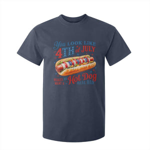 You Look Like 4th of July Hot Dog T Shirt For Kid Funny Patriotic Food Meme TS10 Navy Print Your Wear