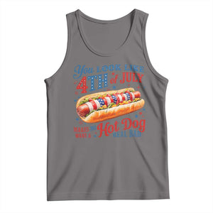 You Look Like 4th of July Hot Dog Tank Top Funny Patriotic Food Meme TS10 Deep Heather Print Your Wear