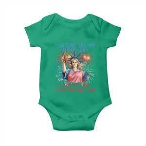 You Look Like The 4th Of July Makes Me Want A Hot Dog Real Bad Baby Onesie Funny 4th July Hot Dog Meme TS10 Irish Green Print Your Wear