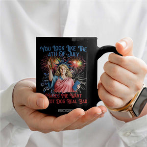 You Look Like The 4th Of July Makes Me Want A Hot Dog Real Bad Coffee Mug Funny 4th July Hot Dog Meme TS10 Print Your Wear