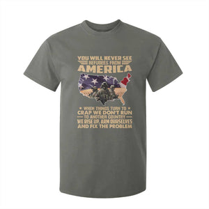 You Will Never See Refugees From America When Things Turn To T Shirt For Kid TS11 Military Green Print Your Wear