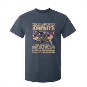 You Will Never See Refugees From America When Things Turn To T Shirt For Kid TS11 Navy Print Your Wear