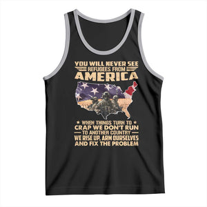 You Will Never See Refugees From America When Things Turn To Tank Top TS11 Black Athletic Heather Print Your Wear