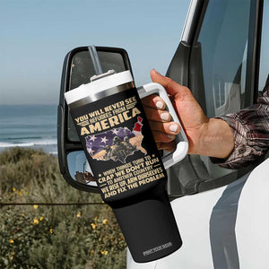 You Will Never See Refugees From America When Things Turn To Tumbler With Handle TS11 Print Your Wear