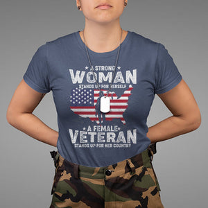 A Female Veteran Stands For Her Country Patriotic American Flag T Shirt TS02 Printyourwear