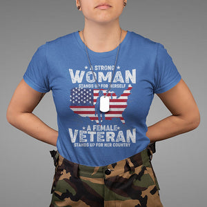 A Female Veteran Stands For Her Country Patriotic American Flag T Shirt TS02 Printyourwear