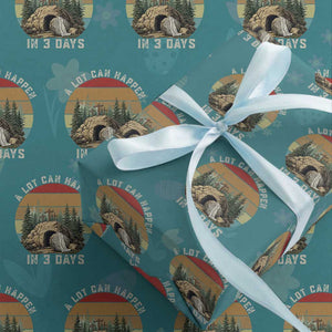 A Lot Can Happen in 3 Days Wrapping Paper Roll Christian Easter TS14 Teal Print Your Wear