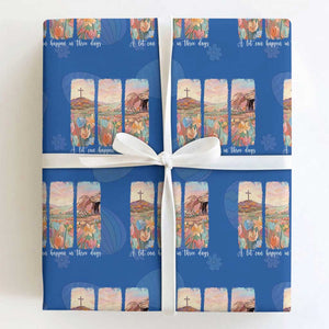 A Lot Can Happen In Three Days Christian Easter Wrapping Paper Roll Empty Tomb Cross Landscape Faith Inspirational Gift TS02 Royal Blue Print Your Wear