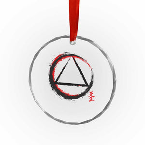 AA Sober Logo Symbol Serenity Recovery Crystal Glass Ornament Japanese Brushstroke Circle TS11 Print Your Wear