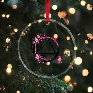 AA Sober Symbol Serenity Recovery Crystal Glass Ornament Japanese Cherry Blossom Brushstroke Circle TS11 Print Your Wear