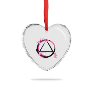 AA Sober Symbol Serenity Recovery Heart Crystal Glass Ornament Japanese Cherry Blossom Brushstroke Circle TS11 Print Your Wear