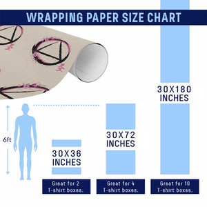 AA Sober Symbol Serenity Recovery Wrapping Paper Roll Japanese Cherry Blossom Brushstroke Circle TS11 Print Your Wear