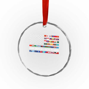 AAPI Heritage Month Crystal Glass Ornament Asian American and Pacific Islander USA Flag TS02 Print Your Wear