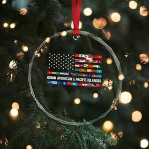 AAPI Heritage Month Crystal Glass Ornament Asian American and Pacific Islander USA Flag TS02 Print Your Wear