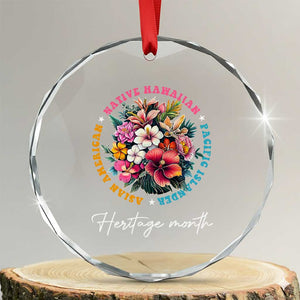 AAPI Heritage Month Crystal Glass Ornament Asian American Native Hawaiian Pacific Islander Vintage TS02 Transparent Glass 3'' Circle Print Your Wear