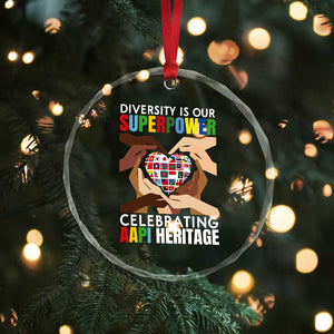 AAPI Heritage Month Crystal Glass Ornament Diversity Is Our Superpower Asian American and Pacific Islander Countries TS11 Print Your Wear