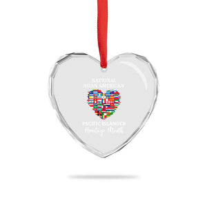 AAPI Heritage Month Heart Crystal Glass Ornament National Asian American and Pacific Islander Countries Flag Heart TS02 Print Your Wear