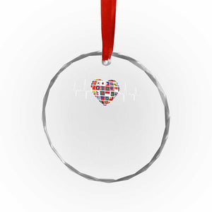 AAPI Heritage Month Heartbeat Heart Asian American and Pacific Islander Countries Flag Crystal Glass Ornament TS11 Print Your Wear