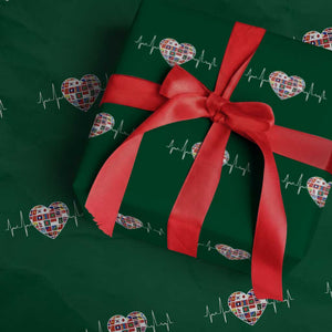 AAPI Heritage Month Heartbeat Heart Asian American and Pacific Islander Countries Flag Wrapping Paper Roll TS11 Green Print Your Wear