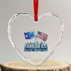 Abolish Ice Minnesota American Flag Heart Crystal Glass Ornament MN Rebel Loon Resistance Protest TS02 Transparent Glass 3'' Heart Print Your Wear
