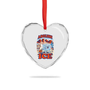 Abolish Ice Protest Heart Crystal Glass Ornament Retro Protest No Human Is Illegal TS10 Print Your Wear