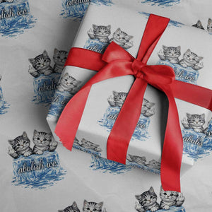 Abolish Ice Wrapping Paper Roll Cute Cat Melting Ice Pro Immigrant TS11 White Print Your Wear